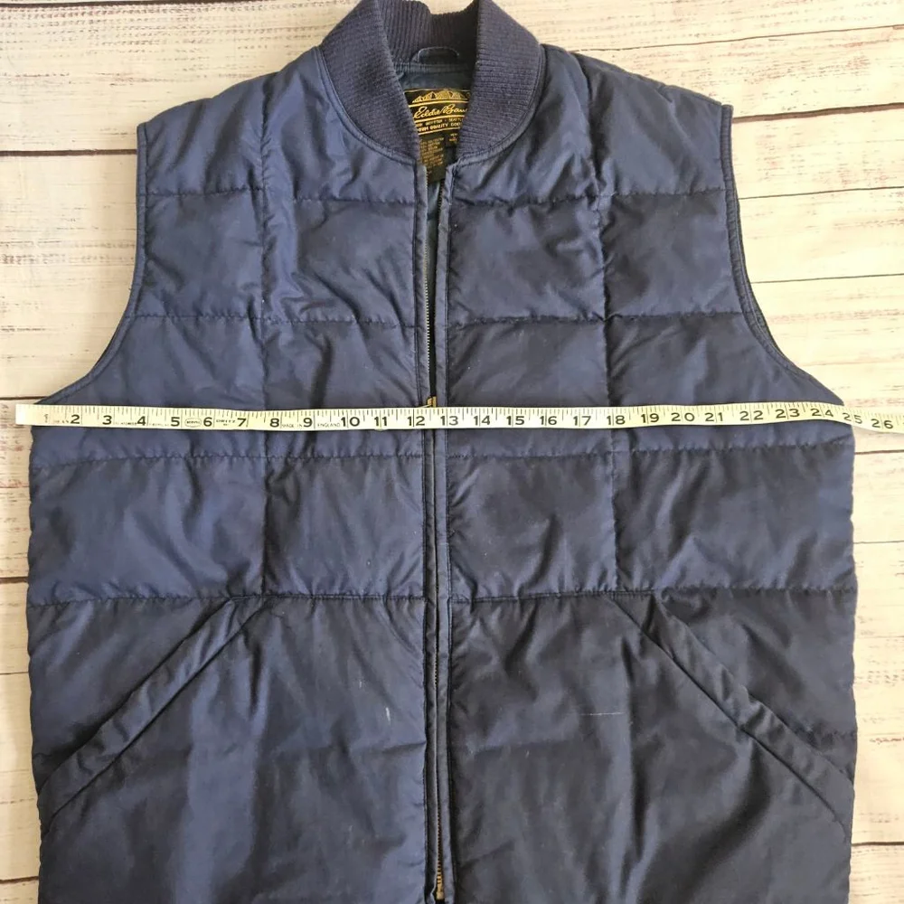 Vintage Eddie Bauer Blue Goose Down Zip Up Vest Mens Large Tall